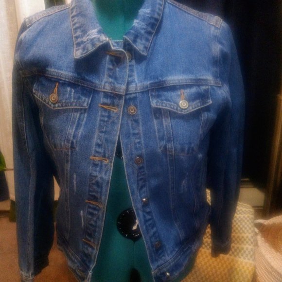 NWT Lunik Embroidered Denim Jacket Sz L - Picture 6 of 13